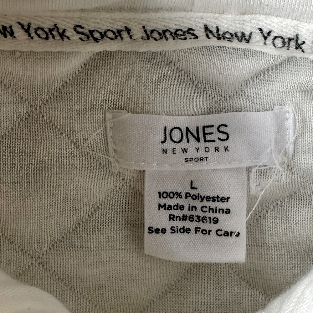 JONES NEW YORK SPORT ivory/off white quilted hoodie size Large - Picture 5 of 5